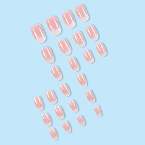 <span class=keywords><strong>Faux</strong></span> ongles de luxe rose nude 24 pièces, brillants, forme amande, aspect naturel, pour le bureau, professionnels, à presser, vente en gros - Product Image 3
