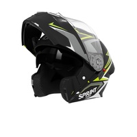 Casque de moto modulaire rabattable homologué DOT - Design personnalisé à double visière pour hommes