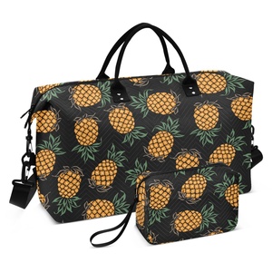 New Arrival Custom Pineapple Duffel Bag Lightweight Adjustable Straps Unisex Travel Sport Bag With Toiletry Bag - Product Image 1
