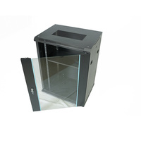 Armoire réseau murale en acier 15U 19 pouces, profondeur 450 mm, porte en verre trempé, noire, en stock, personnalisable