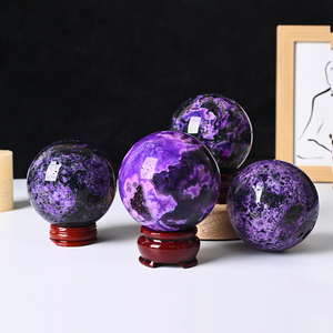 Wholesale Healing <b>Crystal</b> Spheres Dyed Purple Natural Moss Agate <b>Crystal</b> <b>Ball</b> Sphere for Decoration - Product Image 2