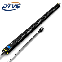PDU intelligent DTVS standard industriel à 24 prises avec interface RS-485, certifié CE ISO, 110V-250V 15A, en alliage d'aluminium, montage NEMA USA