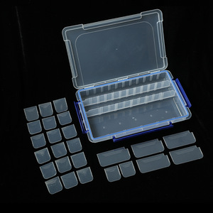 Transparent 28 Compartment Storage Box With Lid For Desktop Organizing Parts And Daily Necessities Rectangle Shape - Product Image 3