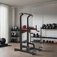 Equipo de ejercicio de gimnasio en casa de acero y metal, torre de energía multiestación y estante extraíble, estación de inmersión de Fitness para uso doméstico