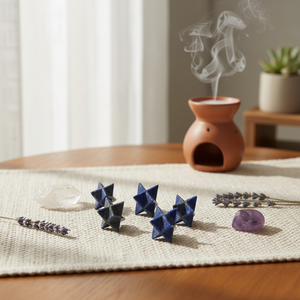 Vente en gros d'agate naturelle Lapiz Lazuli Merkaba Étoile de cristal de guérison sur le thème Reiki Pierres précieuses semi-précieuses Artisanat - Product Image 3