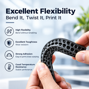 Filamento Flexible para Impresora 3D de TPU90A de 1.75 mm, Elástico y Suave para Impresión 3D FDM, para Sellos, Correas de Reloj, Fundas de Teléfono - Product Image 3