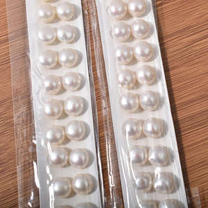 12mm Grand Grain <span class=keywords><strong>Pain</strong></span> Perle Perle D'eau Douce Naturelle Demi Trou Perle Nue DIY Boucles D'oreilles Semi-finies Perles Lâches - Product Image 3