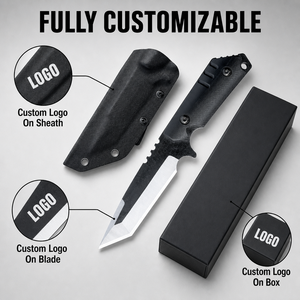 <span class=keywords><strong>Couteau</strong></span> de chasse à lame fixe Full Tang Tanto, manche antidérapant G10 avec étui Kydex pour le camping, la survie en jungle, le travail sur le terrain, OEM ODM - Product Image 6