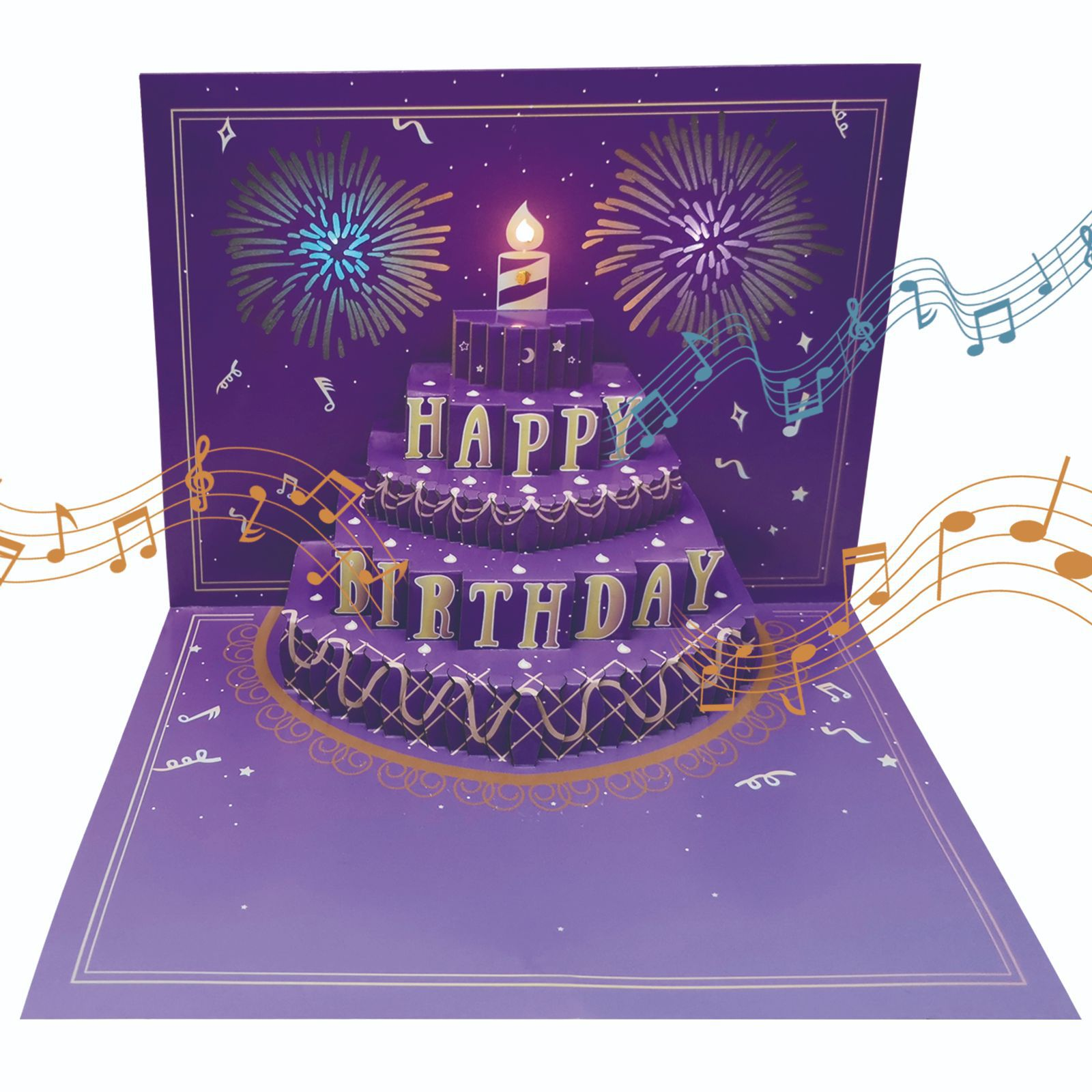 Five-layer cake music greeting card