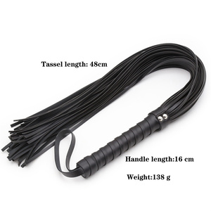 Látigo BDSM, juguetes eróticos para adultos, paleta tejida a mano de cuero negro para equipo de Bondage de ambiente ambiguo - Product Image 2