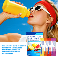 Poudre d'électrolytes hydratante sans sucre, 16 sachets, complément d'hydratation rapide avec du zinc pour soutenir le système immunitaire