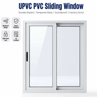 Fenêtre coulissante en PVC UPVC, double vitrage, verre trempé, insonorisée, coupe-vent, résistante aux chocs, fenêtre en vinyle, directement de l'usine