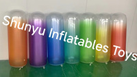 Oreiller cylindrique gonflable en PVC transparent rose personnalisé OEM pour la publicité