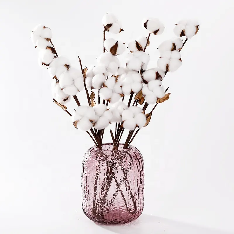 L057 Top Sale Wholesale Dried Preserved Flowers Bouquet Grass Cotton Naturally Dried Artificial Flower For Home Decoration