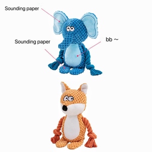 Çift Katmanlı Pamuk Halat Kumaş Evcil Hayvanlar İçin Çiğneme Oyuncağı BB Sesli + Hışırtılı Kağıt Diş Temizleme Halat Çekme Eğitimi Köpek Peluş Oyuncak - Product Image 3