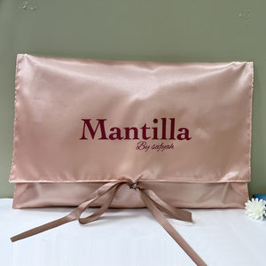 איכות גבוהה סאטן המעטפה שקית אבק עבור שיער לוגו מותאם אישית דפוס שיער הרחבה חבילה הלבשה תחתונה אריזה לבן שקית משי - Product Image 2