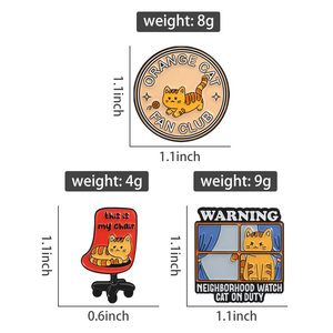Pins esmaltados del Club de Fans de Gatos Naranja, Broches de Gato de Dibujos Animados Lindos para Ventana, Insignias de Solapa, Joyería, Regalo para Niños y Amigos - Product Image 6