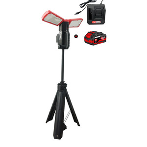 Projecteur trépied 10,000 lumens batterie 18V 4Ah chargeur rapide blanc chaud CCT 50W puissance aluminium IP65 ROHS certifié pour le paysage - Product Image 1