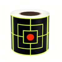 Cible de tir réactive en papier haute visibilité de 3 pouces, motif silhouette et bullseye, pour l'entraînement au tir