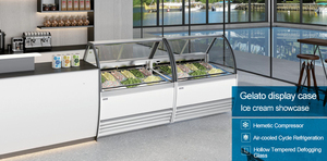 Table de travail de salade d'affichage de congélateur de crème glacée réfrigérée commerciale d'acier inoxydable Freshnow - Product Image 3
