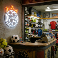 Neonawall Enseigne néon LED Couronne de football familiale IP65 Alimentation USB Luminosité réglable Décoration murale pour Chambre, Salle de jeux, Fête