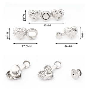 ปุ่มนอตรูปหัวใจแบบปรับได้พร้อมก้านชุบสำหรับกางเกงยีนส์ - Product Image 4