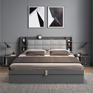 เตียงโรงแรมราคาประหยัดจากโรงงานจีน สำหรับโครงการโรงแรมระดับ 3 ดาว โครงเตียงราคาไม่แพงพร้อมหัวเตียงหุ้มเบาะและลิ้นชัก - Product Image 6