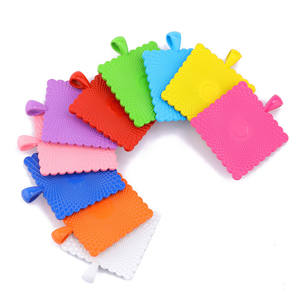 Base de pendentif carrée de 25 mm incrustée de diamants, pierre précieuse colorée, accessoire de bijouterie en alliage pour bricolage - Product Image 2