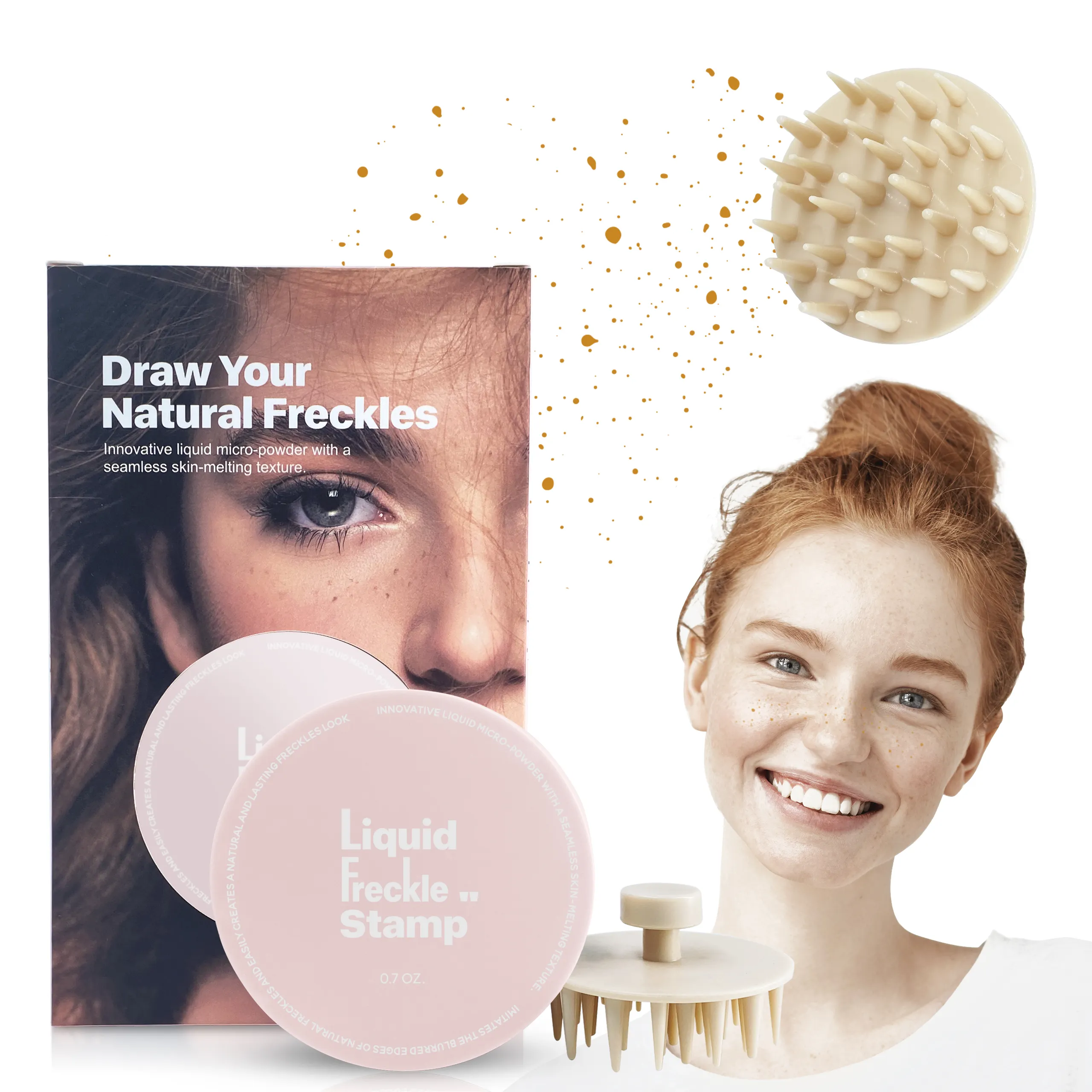 New Makeup Product Ideas 2023 Custom Makeup Facial Freckle Makeup Set 4 color Lifelike Freckles Waterproof Quick Dry Freckle Sta