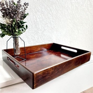 Premium Quality Wooden Serving <b>Tray</b> For Dining And <b>Kitchen</b> Use For Cafes Hotels And Restaurants Available At Affordable Price - Product Image 4