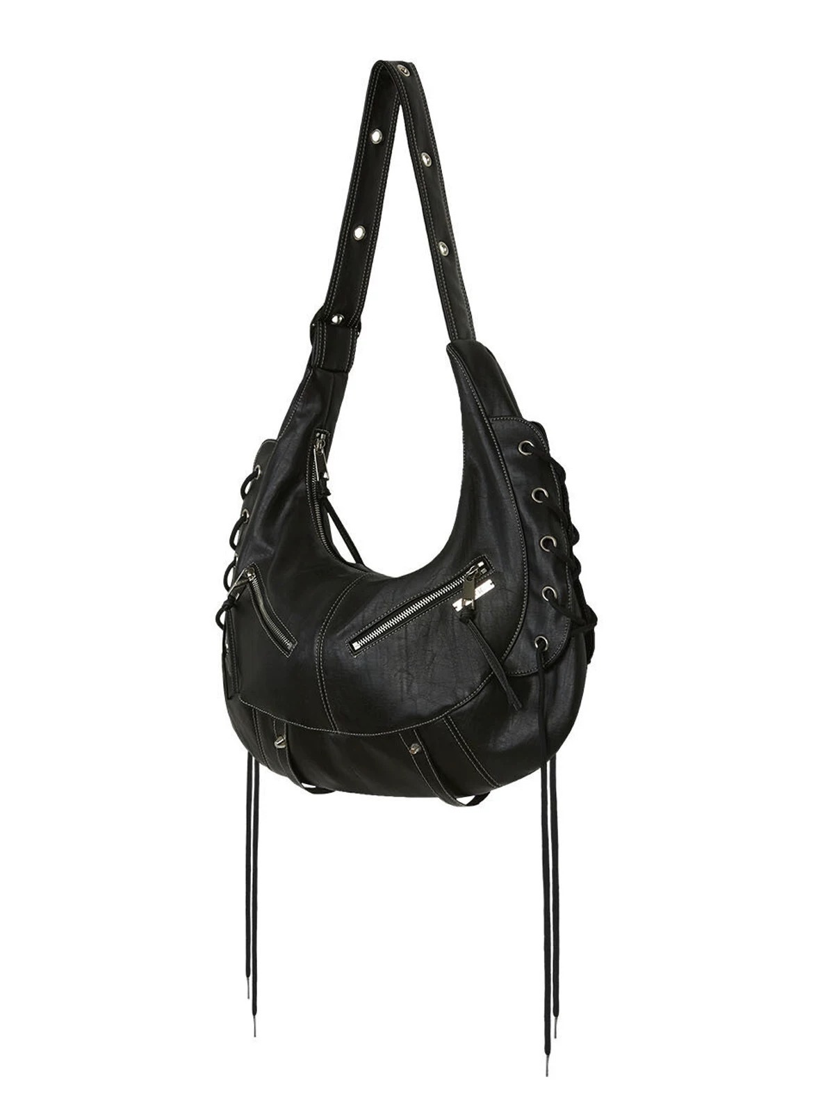 Y2K Black Shoulder Bags for Women - Punk Goth Fashion
