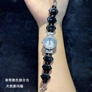 Orologio Retrò in Agata Nera <span class=keywords><strong>da</strong></span> Donna, Bracciale Personalizzato alla Moda, Impermeabile - Product Image 3