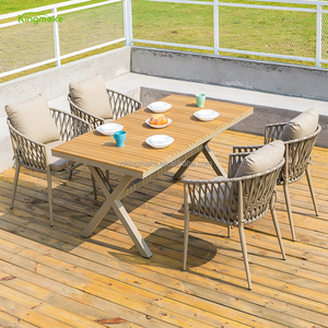 Meubles d'extérieur <span class=keywords><strong>de</strong></span> luxe <span class=keywords><strong>en</strong></span> corde <span class=keywords><strong>de</strong></span> <span class=keywords><strong>jardin</strong></span> Meubles <span class=keywords><strong>de</strong></span> patio et <span class=keywords><strong>de</strong></span> balcon <span class=keywords><strong>en</strong></span> aluminium Ensemble <span class=keywords><strong>de</strong></span> tables à manger pour 6 personnes - Product Image 3