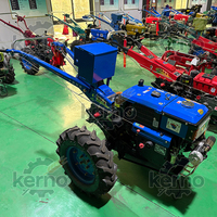 Mini-tracteur chenillé haute résistance Kerno, diesel 12 CV, boîte de vitesses, moteur, démarrage électrique, cultivateur agricole multifonctionnel, garantie 1 an