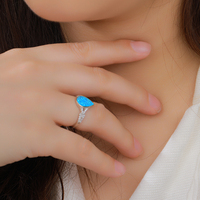 Noble 925 Silber ringe Schmuck Opal Ring-Romantische Präzision-Gravierte Band linien Opal Beauty Erhöht die zeitlose Raffinesse