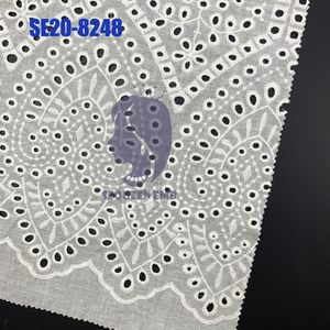 <strong>White</strong> Ivory Cotton <strong>Voile</strong> 9088 Eyelet Embroidery Lace for Girl's Summer Dress Skirt Textiles Garments Embroidery Fabric - Product Image 3
