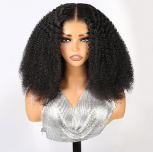 Original High End Curly Human Hair <strong>LaceWig</strong> 14-20 Inch Full HD Front Bangs WigFor Black Women Lace Front Wig - Product Image 1