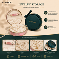 Pochette de rangement pour bijoux ronde de luxe avec logo personnalisé, étui à bijoux portable de voyage, fermeture éclair dorée, pochette d'emballage pour bijoux