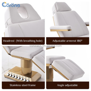 Lit de beauté électrique réglable de luxe pour <span class=keywords><strong>salon</strong></span> de beauté avec tabouret pour technicien - Product Image 6