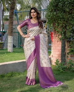 Vente en gros d'usine Banarasi Softy Silk Sarees pour mariage Party Wear de l'exportateur et fournisseur indien - Product Image 6