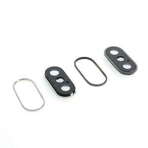 Anneau d'objectif de caméra <span class=keywords><strong>arrière</strong></span> tout-en-un avec verre pour <span class=keywords><strong>iPhone</strong></span>, pièce de réparation intégrée pour cadre intérieur/extérieur, remplacement haute clarté - Product Image 1