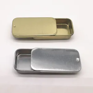 Großhandel ich kg gold bar-50*25*10mm 10ml Mini Slide Top Silber & Goldbarren/Balsam/Seife Travel Metal Sliding Tin Case
