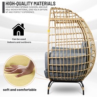 Silla de mimbre para interiores y exteriores, sofá de mimbre de lujo para Patio, duradero, con relleno suave, venta al por mayor