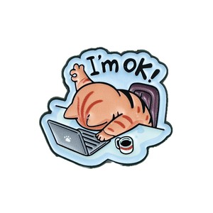 Broche chat amusant de dessin animé, design mignon et drôle, avec <span class=keywords><strong>phrase</strong></span> courte en anglais, accessoire pour vêtements et sacs à dos, badge en alliage effet goutte d'huile - Product Image 5