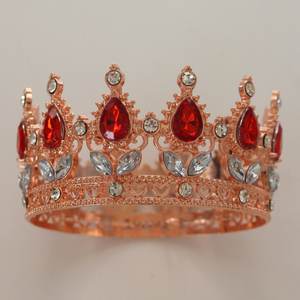 Corona Rotonda Barocca in Lega, Accessorio per Capelli da Sposa, Cerimonie di Compleanno e Laurea, Bestseller - Product Image 1