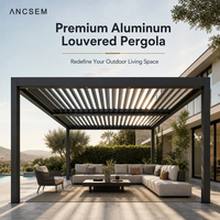 Pavillon métallique robuste ANCSEM résistant aux intempéries, protection toutes saisons, coupe-vent, imperméable, pour usage commercial de qualité hôtelière