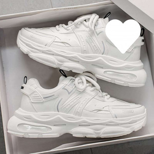 Spring Men's Breathable Mesh Sneakers White Trendy Versatile Thick-Soled <b>Height</b>-<b>Increasing</b> Running Casual Dad <b>Shoes</b> - Product Image 3