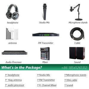 Mới chất lượng cao 50W FM Đài phát thanh gói hoàn chỉnh với FM <span class=keywords><strong>Transmitter</strong></span> + ăng ten + cáp + 7 pcs Thiết bị phòng thu - Product Image 3