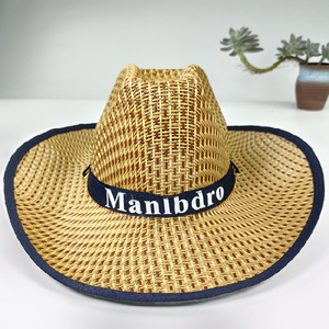 <span class=keywords><strong>Chapeau</strong></span> de cow-boy de protection solaire pour hommes de printemps et d'été avec logo personnalisable <span class=keywords><strong>Chapeau</strong></span> de <span class=keywords><strong>canotier</strong></span> en paille de voyage pour la pêche à usage quotidien - Product Image 1