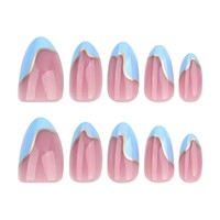 Usine nouvelle mode 30 pièces haute qualité portable ongles autocollants longue durée Nail Art en forme d'amande presse-sur faux ongles